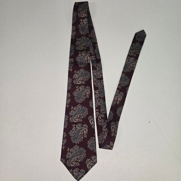 Vintage Christian Dior Silk Paisley Print Neck Tie Designer‎ Made In Italy - Picture 2 of 3